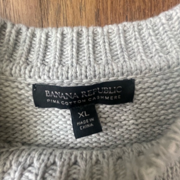 Banana Republic Pima Cashmere Fair Isle‎ Chunky Knit Crewneck Sweater Men’s XL - Picture 5 of 8